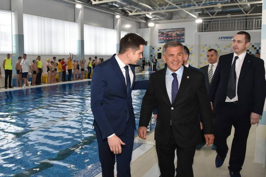 Минниханов и Маглионе открыли два бассейна в Татарстане. Фото: http://tatarstan.ru